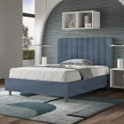 Letto 120x200 cm Microfibra con Linee Verticali Simmetriche Made in Italy - Guanto Viadurini