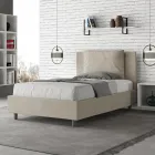 Letto 120x200 cm Testata con Cuscinatura in Microfibra Made in Italy - Olimpiadi Viadurini