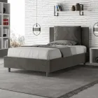 Letto 120x200 cm Testata con Cuscinatura in Microfibra Made in Italy - Olimpiadi Viadurini