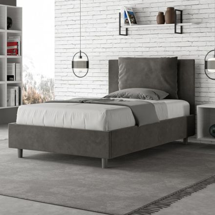 Letto 120x200 cm Testata con Cuscinatura in Microfibra Made in Italy - Olimpiadi Viadurini