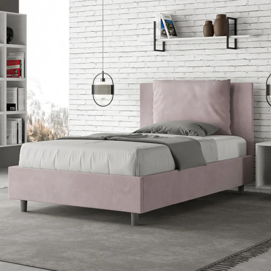 Letto 120x200 cm Testata con Cuscinatura in Microfibra Made in Italy - Olimpiadi Viadurini