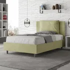 Letto 120x200 cm Testata con Cuscinatura in Microfibra Made in Italy - Olimpiadi Viadurini