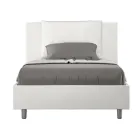 Letto 120x200 cm Testata con Cuscinatura in Similpelle Made in Italy - Olimpiadi Viadurini