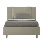 Letto 120x200 cm Testata con Cuscinatura in Similpelle Made in Italy - Olimpiadi Viadurini