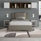 Letto 120x200 cm Testata con Cuscinatura in Similpelle Made in Italy - Olimpiadi Viadurini