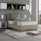 Letto 120x200 cm Testata con Cuscinatura in Similpelle Made in Italy - Olimpiadi Viadurini