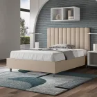 Letto 120x200 cm Testata con Linee Verticali Simmetriche Made in Italy - Guanto Viadurini