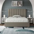 Letto 120x200 cm Testata con Linee Verticali Simmetriche Made in Italy - Guanto Viadurini