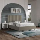 Letto 120x200 cm Testata con Linee Verticali Simmetriche Made in Italy - Guanto Viadurini