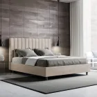 Letto 140x200 cm Microfibra con Linee Verticali Simmetriche Made in Italy - Guanto Viadurini