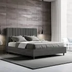 Letto 140x200 cm Microfibra con Linee Verticali Simmetriche Made in Italy - Guanto Viadurini