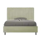 Letto 140x200 cm Microfibra con Linee Verticali Simmetriche Made in Italy - Guanto Viadurini