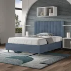 Letto 140x200 cm Microfibra con Linee Verticali Simmetriche Made in Italy - Guanto Viadurini