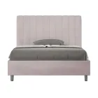 Letto 140x200 cm Microfibra con Linee Verticali Simmetriche Made in Italy - Guanto Viadurini