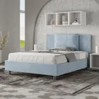 Letto 140x200 cm Testata con Cuscinatura in Microfibra Made in Italy - Olimpiadi Viadurini