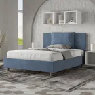 Letto 140x200 cm Testata con Cuscinatura in Microfibra Made in Italy - Olimpiadi Viadurini