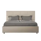 Letto 160x200 cm con Testata a Rettangoli in Similpelle Made in Italy - Brina Viadurini