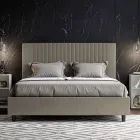 Letto 160x200 cm con Testata Decorata con Linee Verticali Made in Italy - Pattini Viadurini