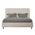 Letto 160x200 cm Microfibra con Linee Verticali Simmetriche Made in Italy - Guanto Viadurini