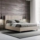 Letto 160x200 cm Microfibra con Linee Verticali Simmetriche Made in Italy - Guanto Viadurini