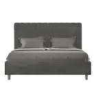 Letto 160x200 cm Microfibra con Linee Verticali Simmetriche Made in Italy - Guanto Viadurini