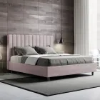 Letto 160x200 cm Microfibra con Linee Verticali Simmetriche Made in Italy - Guanto Viadurini