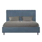 Letto 160x200 cm Microfibra con Linee Verticali Simmetriche Made in Italy - Guanto Viadurini