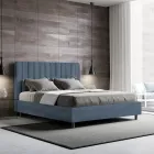 Letto 160x200 cm Microfibra con Linee Verticali Simmetriche Made in Italy - Guanto Viadurini