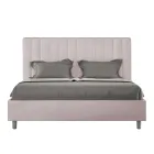 Letto 160x200 cm Microfibra con Linee Verticali Simmetriche Made in Italy - Guanto Viadurini