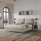 Letto 160x200 cm Testata con Cuscinatura in Microfibra Made in Italy - Olimpiadi Viadurini