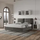 Letto 160x200 cm Testata con Cuscinatura in Microfibra Made in Italy - Olimpiadi Viadurini