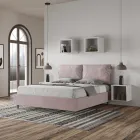Letto 160x200 cm Testata con Cuscinatura in Microfibra Made in Italy - Olimpiadi Viadurini