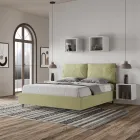 Letto 160x200 cm Testata con Cuscinatura in Microfibra Made in Italy - Olimpiadi Viadurini