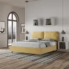 Letto 160x200 cm Testata con Cuscinatura in Microfibra Made in Italy - Olimpiadi Viadurini