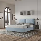 Letto 160x200 cm Testata con Cuscinatura in Microfibra Made in Italy - Olimpiadi Viadurini