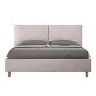 Letto 160x200 cm Testata con Cuscinatura in Microfibra Made in Italy - Olimpiadi Viadurini