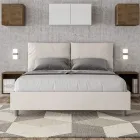 Letto 160x200 cm Testata con Cuscinatura in Similpelle Made in Italy - Olimpiadi Viadurini
