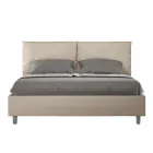 Letto 160x200 cm Testata con Cuscinatura in Similpelle Made in Italy - Olimpiadi Viadurini