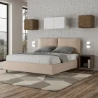 Letto 160x200 cm Testata con Cuscinatura in Similpelle Made in Italy - Olimpiadi Viadurini