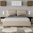 Letto 160x200 cm Testata con Cuscinatura in Similpelle Made in Italy - Olimpiadi Viadurini