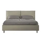 Letto 160x200 cm Testata con Cuscinatura in Similpelle Made in Italy - Olimpiadi Viadurini
