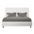 Letto 160x200 cm Testata con Linee Verticali Simmetriche Made in Italy - Guanto Viadurini