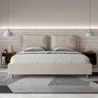 Letto 180x200 cm Testata con Cuscinatura in Microfibra Made in Italy - Olimpiadi Viadurini