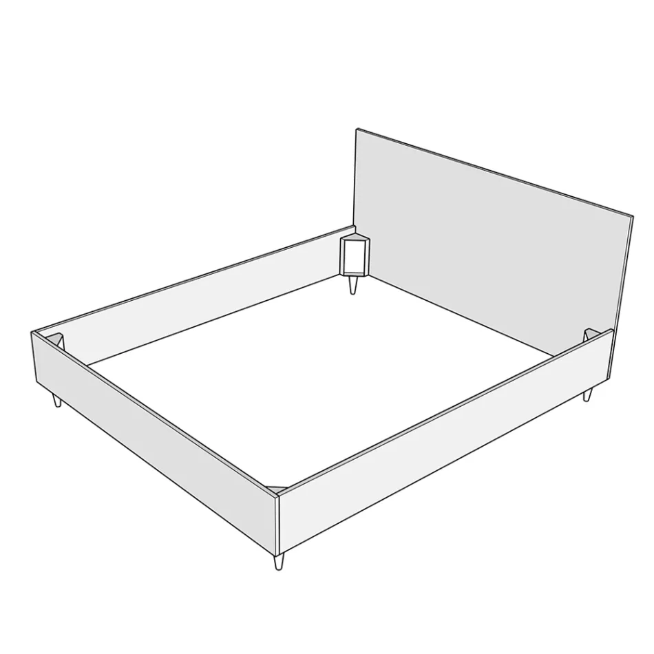 Letto 180x200 cm Testata con Cuscinatura in Microfibra Made in Italy - Olimpiadi Viadurini