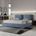 Letto 180x200 cm Testata con Cuscinatura in Microfibra Made in Italy - Olimpiadi Viadurini