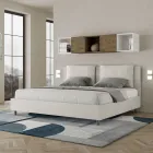 Letto 180x200 cm Testata con Cuscinatura in Similpelle Made in Italy - Olimpiadi Viadurini