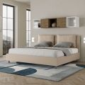 Letto 180x200 cm Testata con Cuscinatura in Similpelle Made in Italy - Olimpiadi