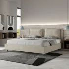 Letto 190x200 cm Testata con Cuscinatura in Microfibra Made in Italy - Olimpiadi Viadurini