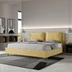 Letto 190x200 cm Testata con Cuscinatura in Microfibra Made in Italy - Olimpiadi Viadurini