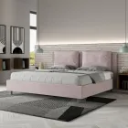 Letto 200x200 cm Testata con Cuscinatura in Microfibra Made in Italy - Olimpiadi Viadurini